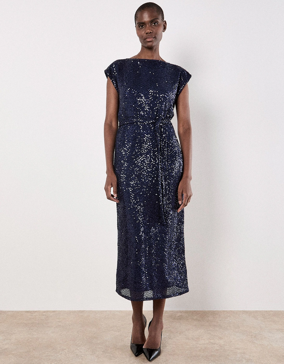 Chevron Sequin Midi Dress, 2 of 1