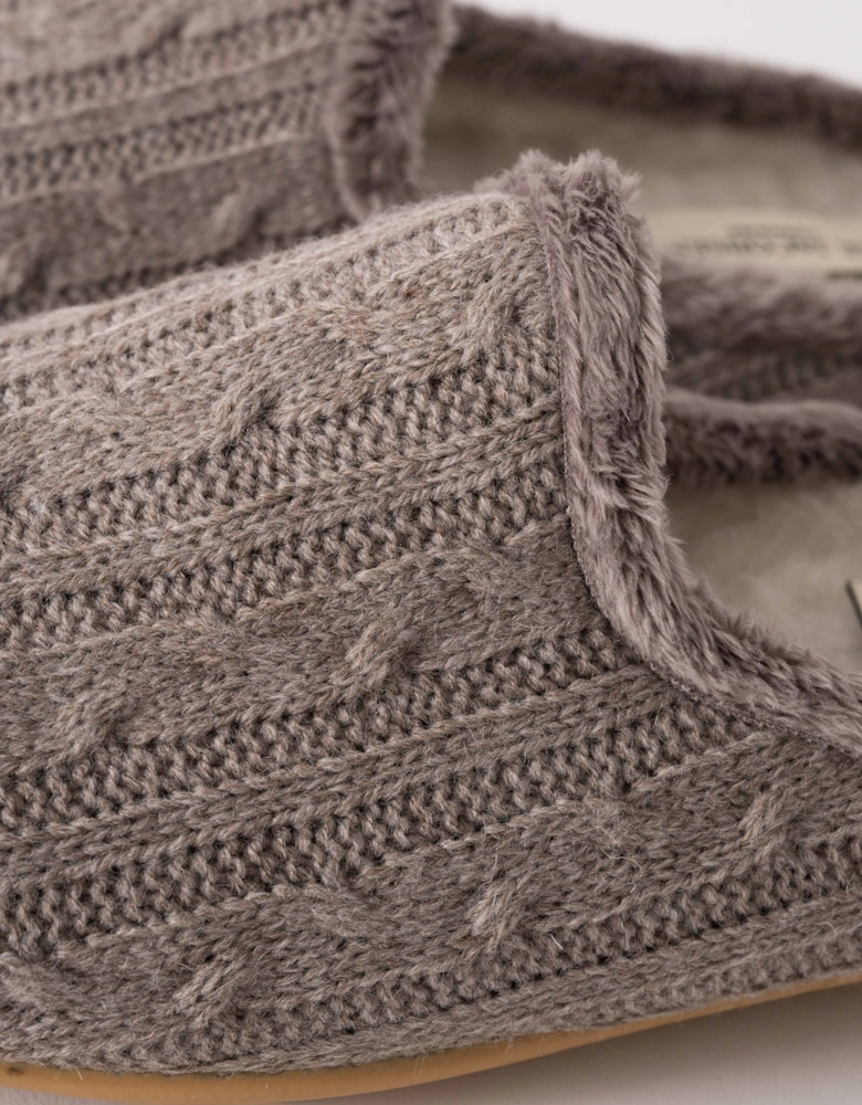 Snippy Womens Knit Slippers - Atmosphere Wheat