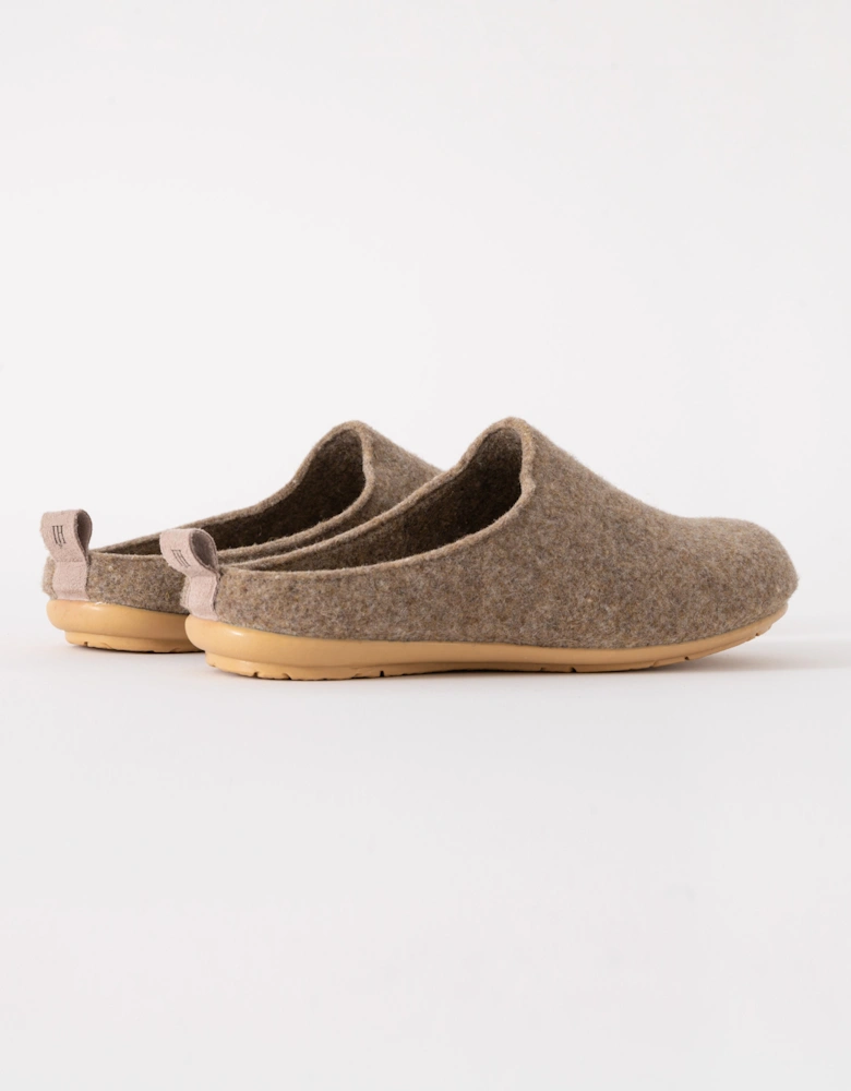 Snippy Womens Felt Slippers - Wheat