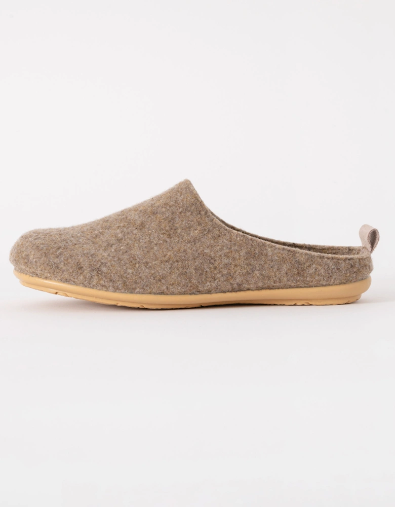 Snippy Womens Felt Slippers - Wheat