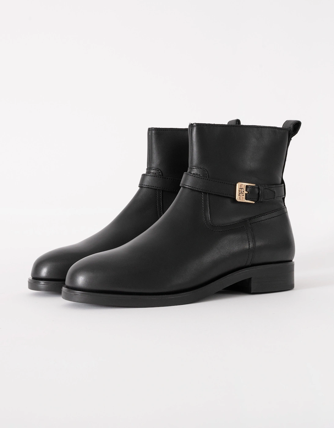 TH Buckle Womens Riding Leather Booties - Black, 7 of 6