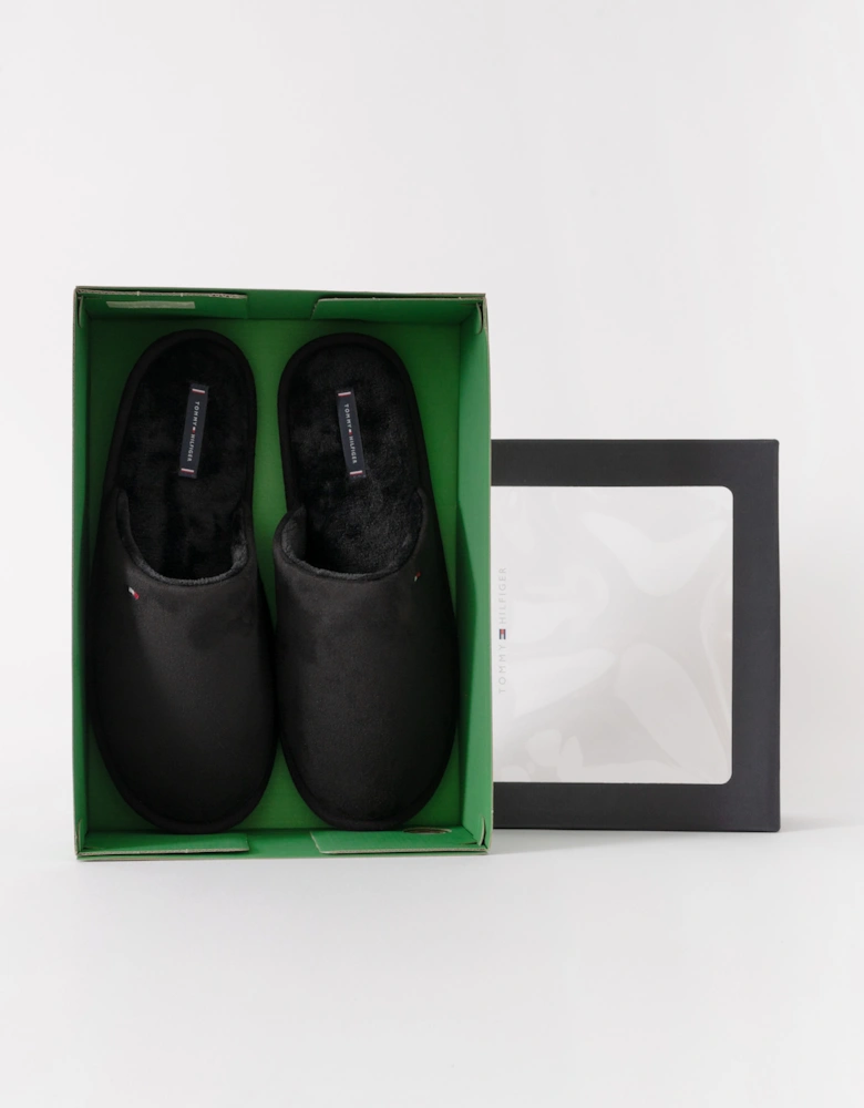 Core Hilfiger Flag Mens House Slippers - Black
