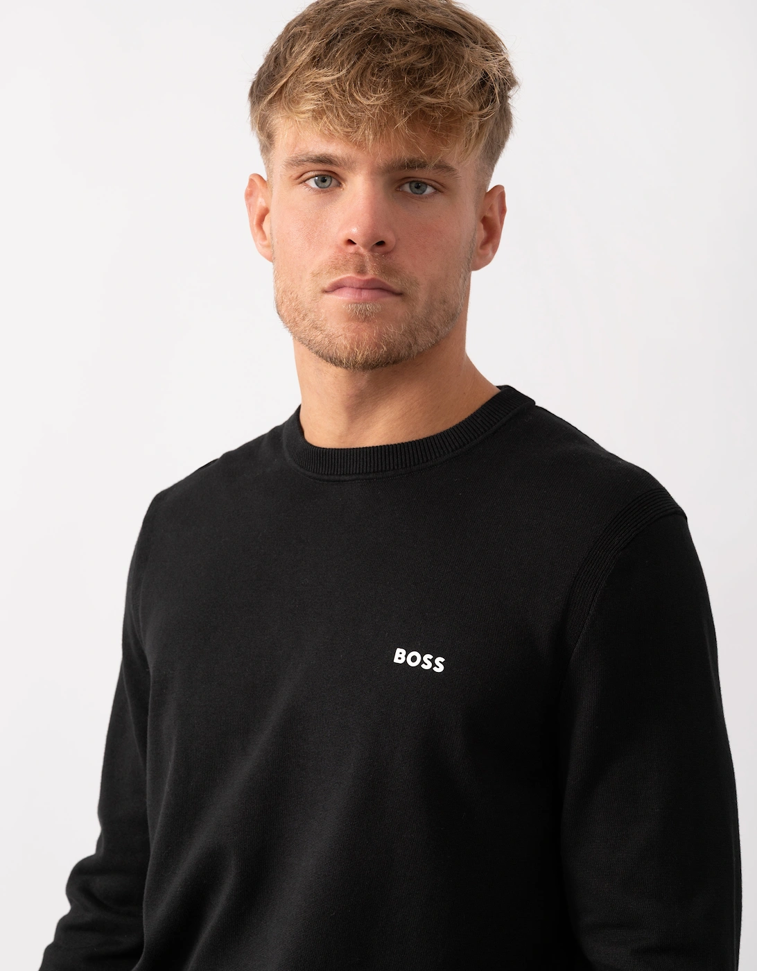 BOSS Green K_Ever-X Mens Crew Neck Jumper - Black 001