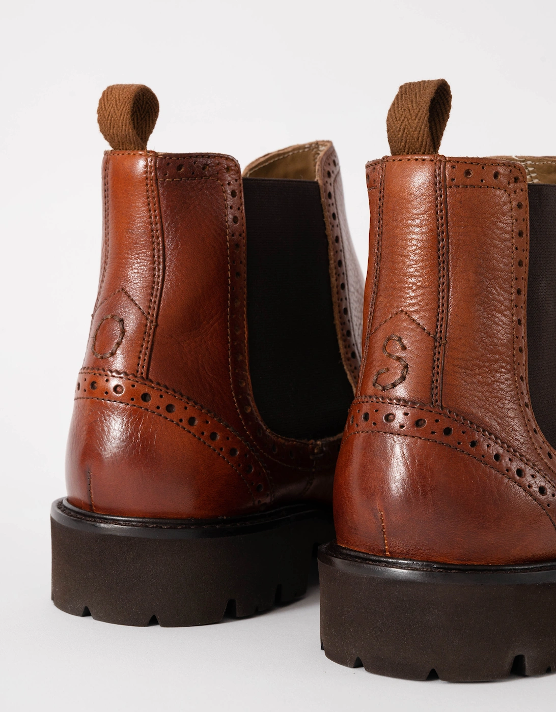 Harby Mens Milled Leather Chelsea Boots - Dark Tan