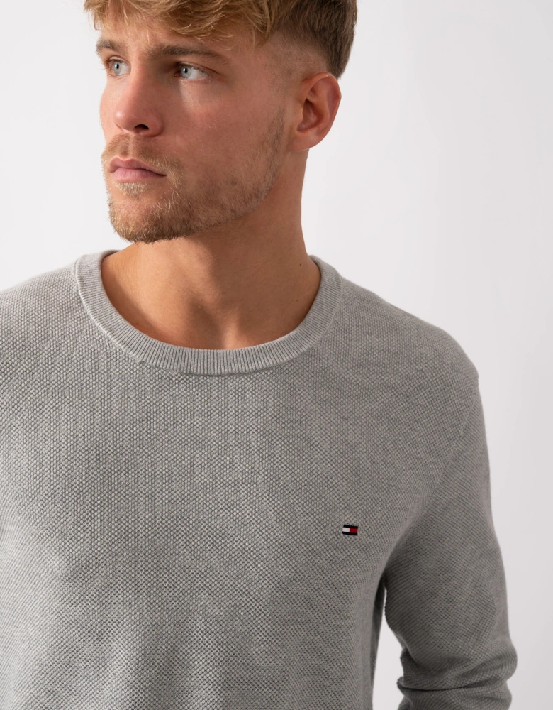 Essential Structure Crew Neck Mens Sweatshirt - Light Grey Heather