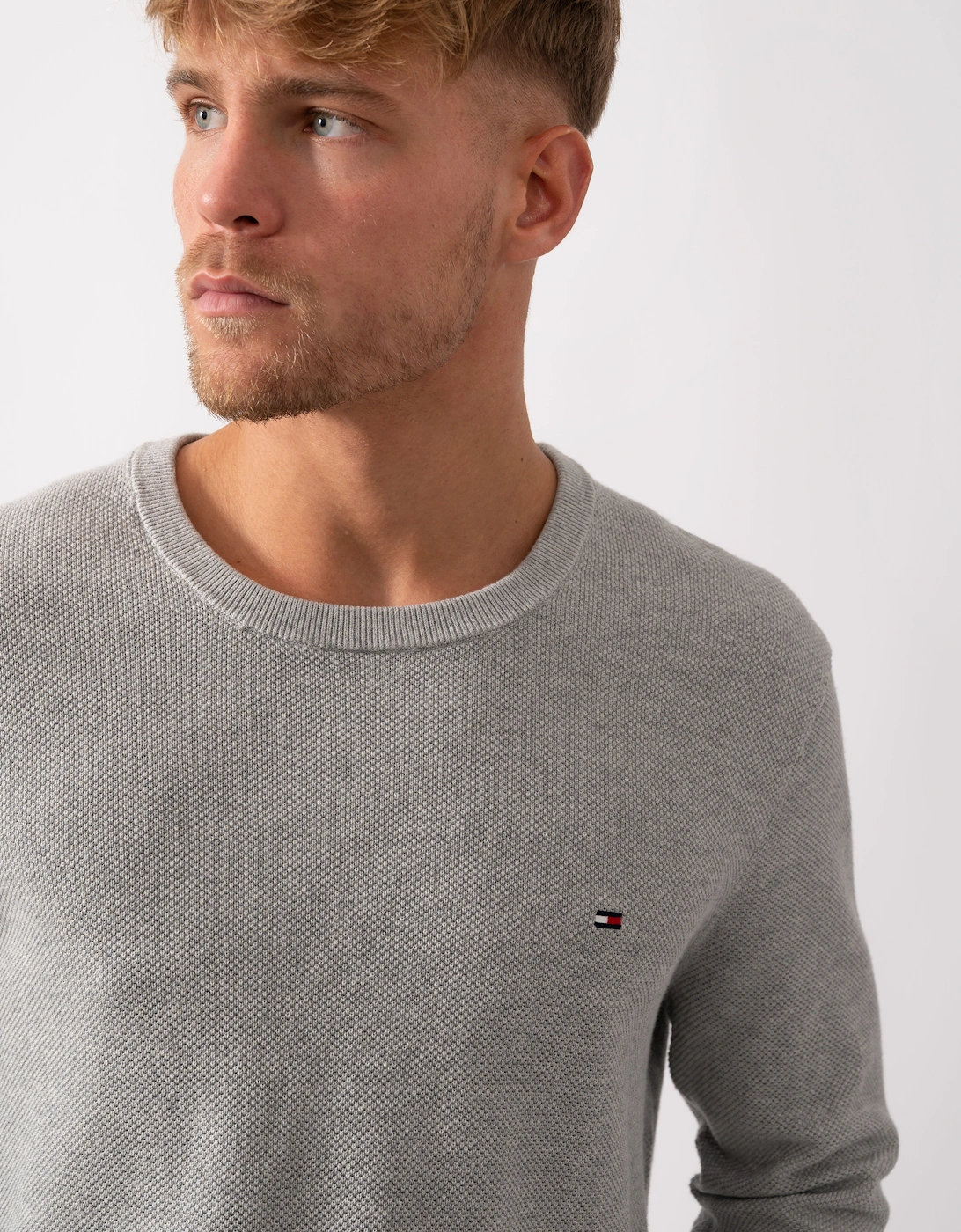 Essential Structure Crew Neck Mens Sweatshirt - Light Grey Heather