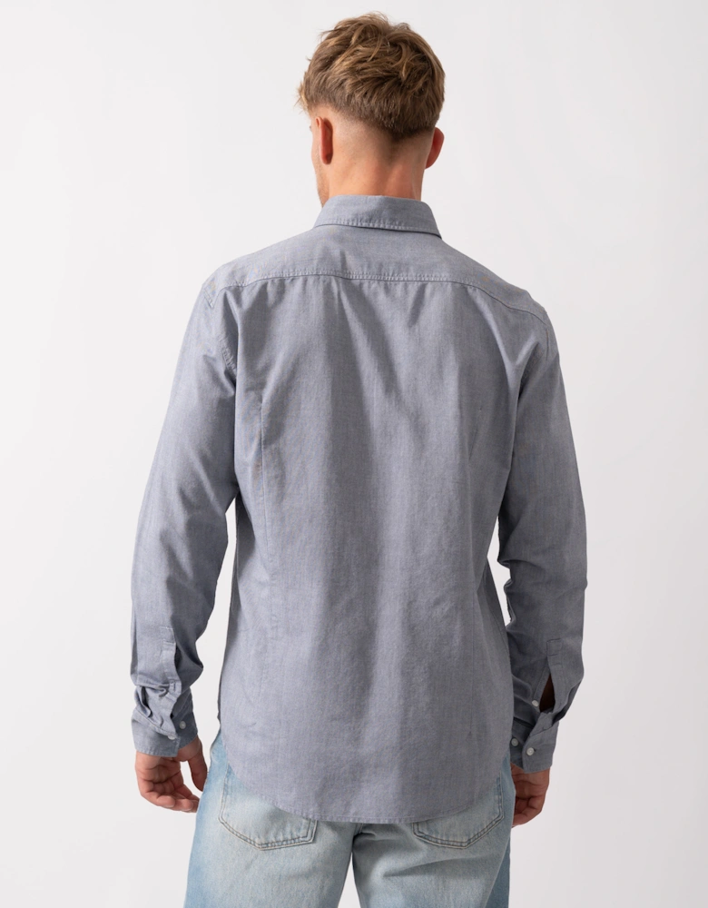 HUGO Evito Slim Fit Mens Long Sleeved Shirt - Navy 418