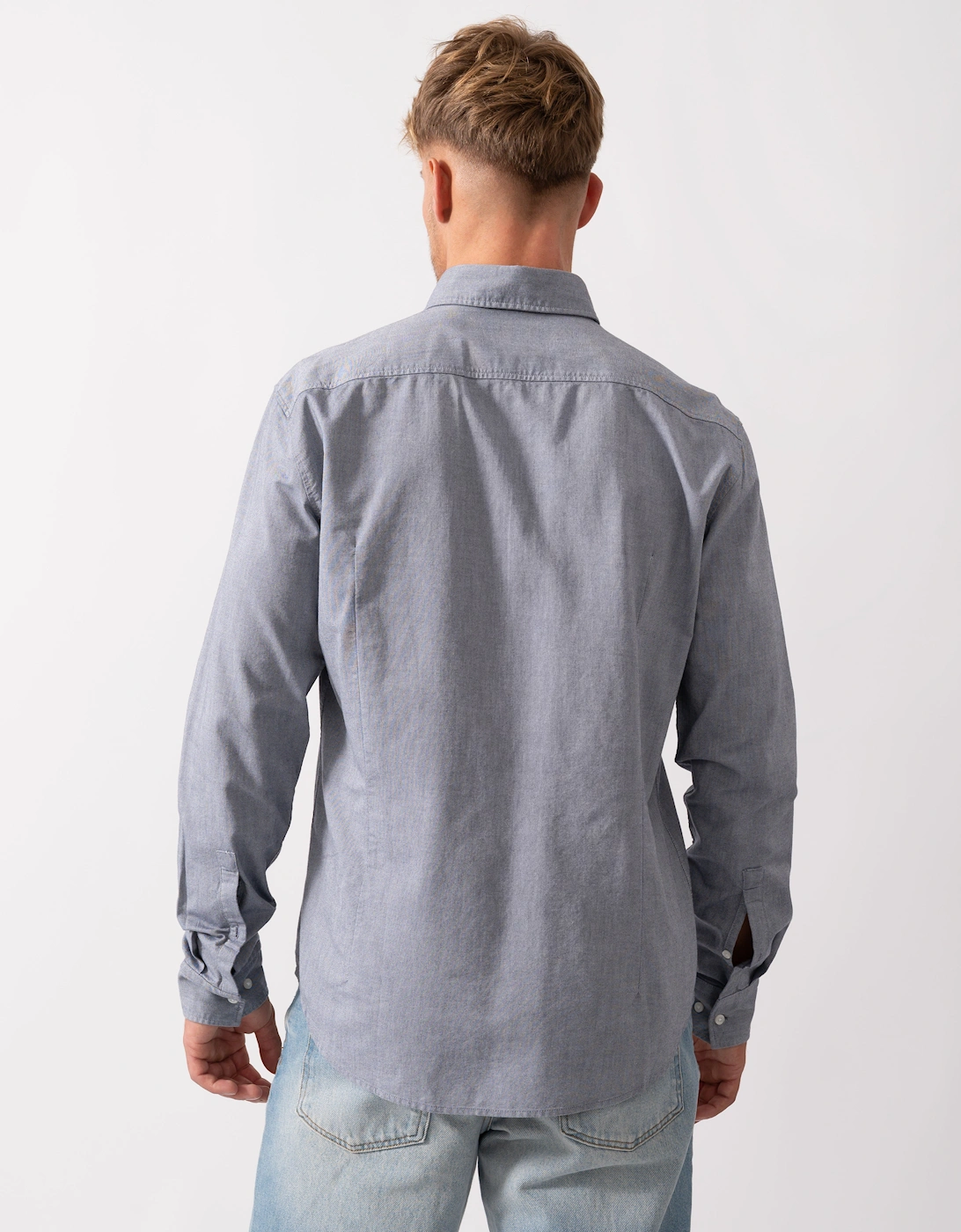 HUGO Evito Slim Fit Mens Long Sleeved Shirt - Navy 418