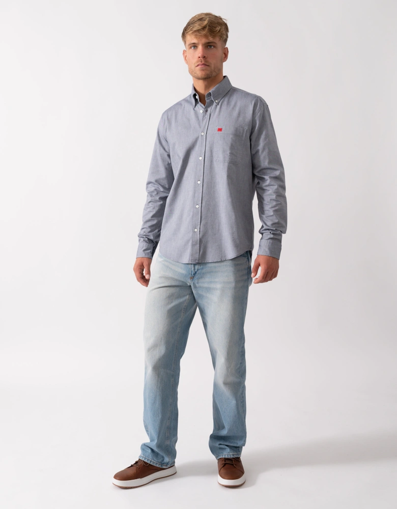 HUGO Evito Slim Fit Mens Long Sleeved Shirt - Navy 418