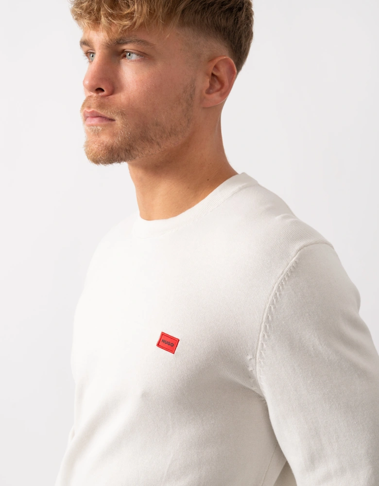 HUGO San Cassius Mens Crew Neck Sweater - Natural 102