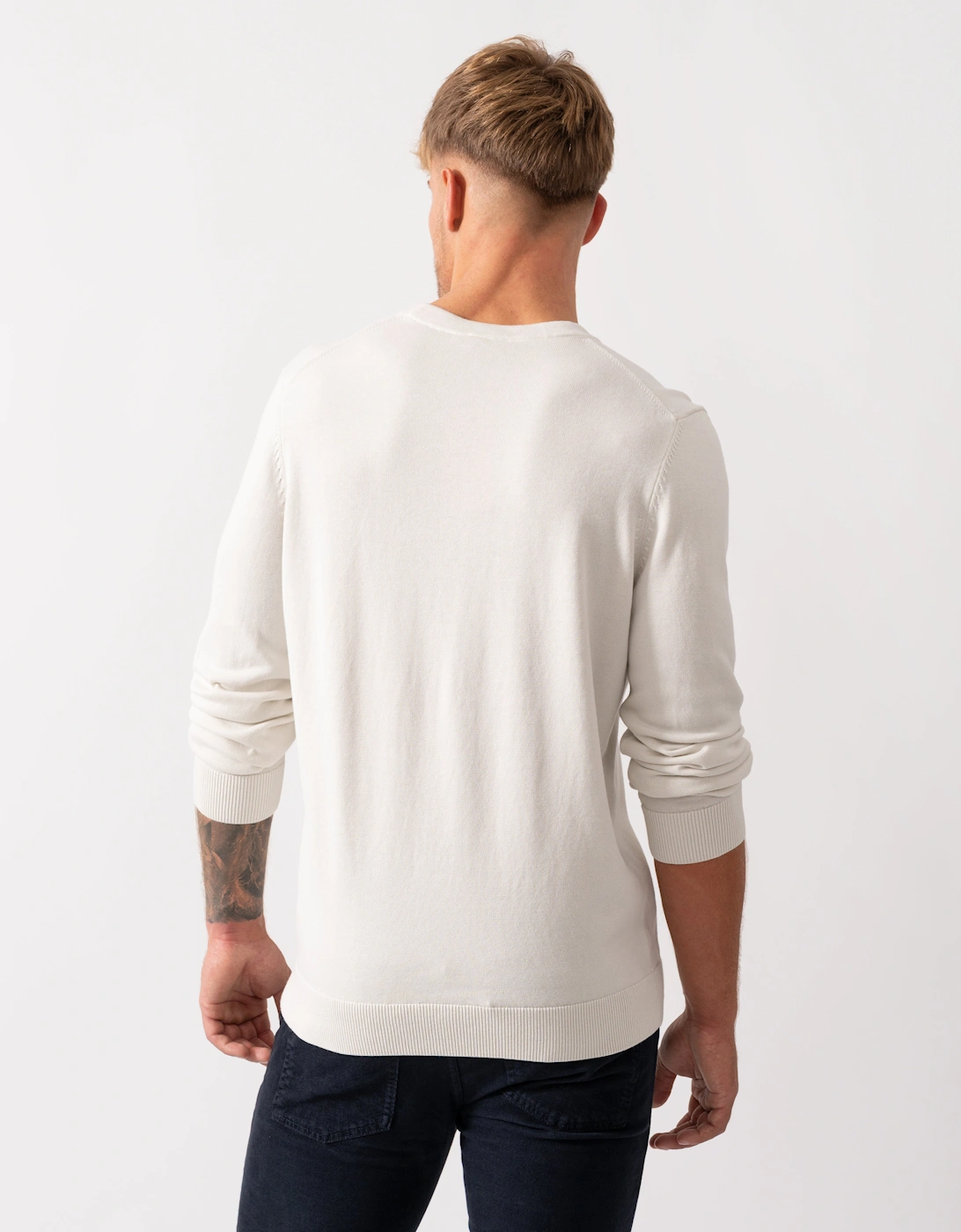 HUGO San Cassius Mens Crew Neck Sweater - Natural 102