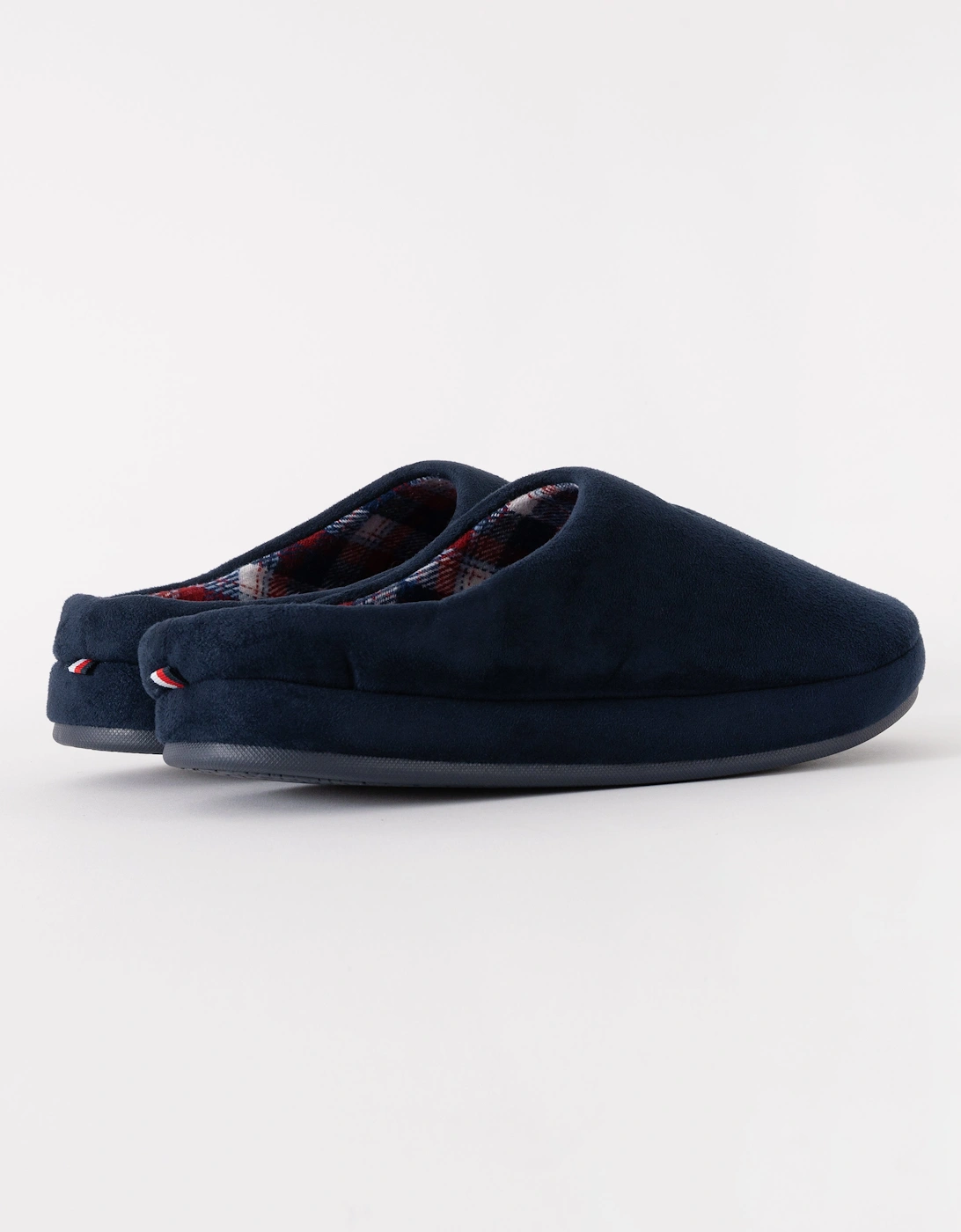 Check Hilfiger Mens Suede House Slippers - Desert Sky