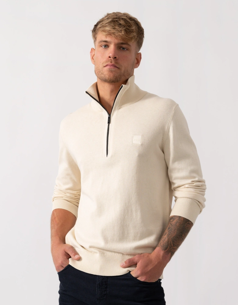 BOSS Orange Kanobix Mens 1/4 Zip Jumper - Open Yellow 767