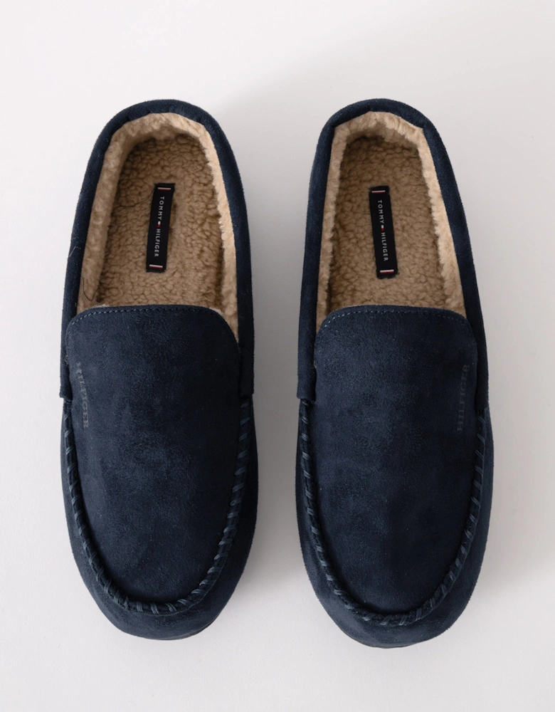 Suede Hilfiger Mens Driver House Shoes - Desert Sky