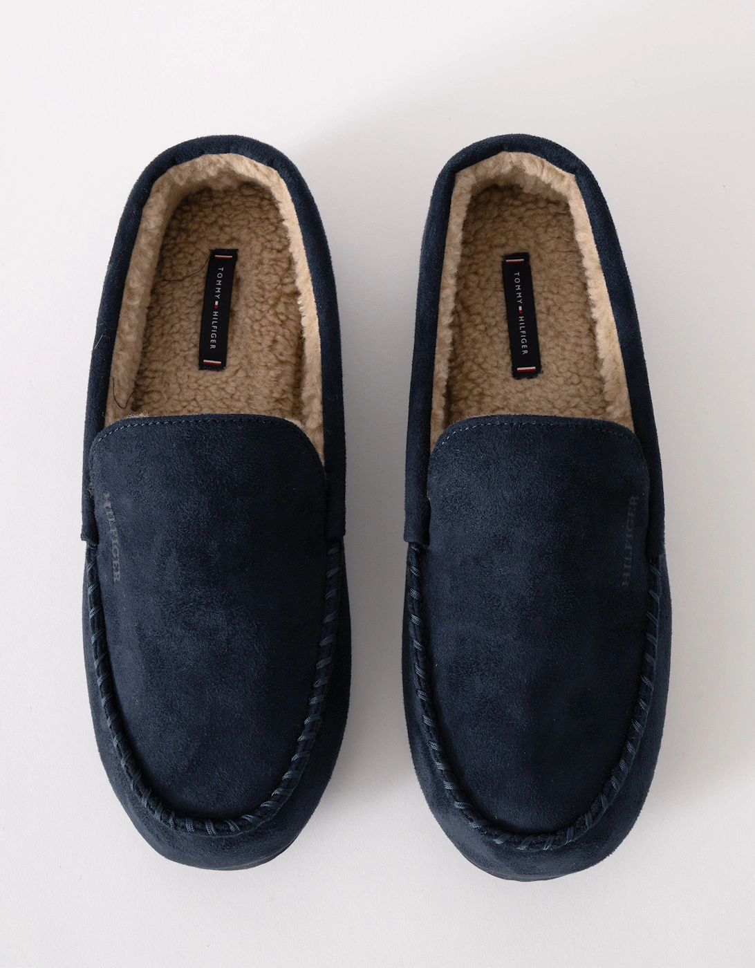 Suede Hilfiger Mens Driver House Shoes - Desert Sky