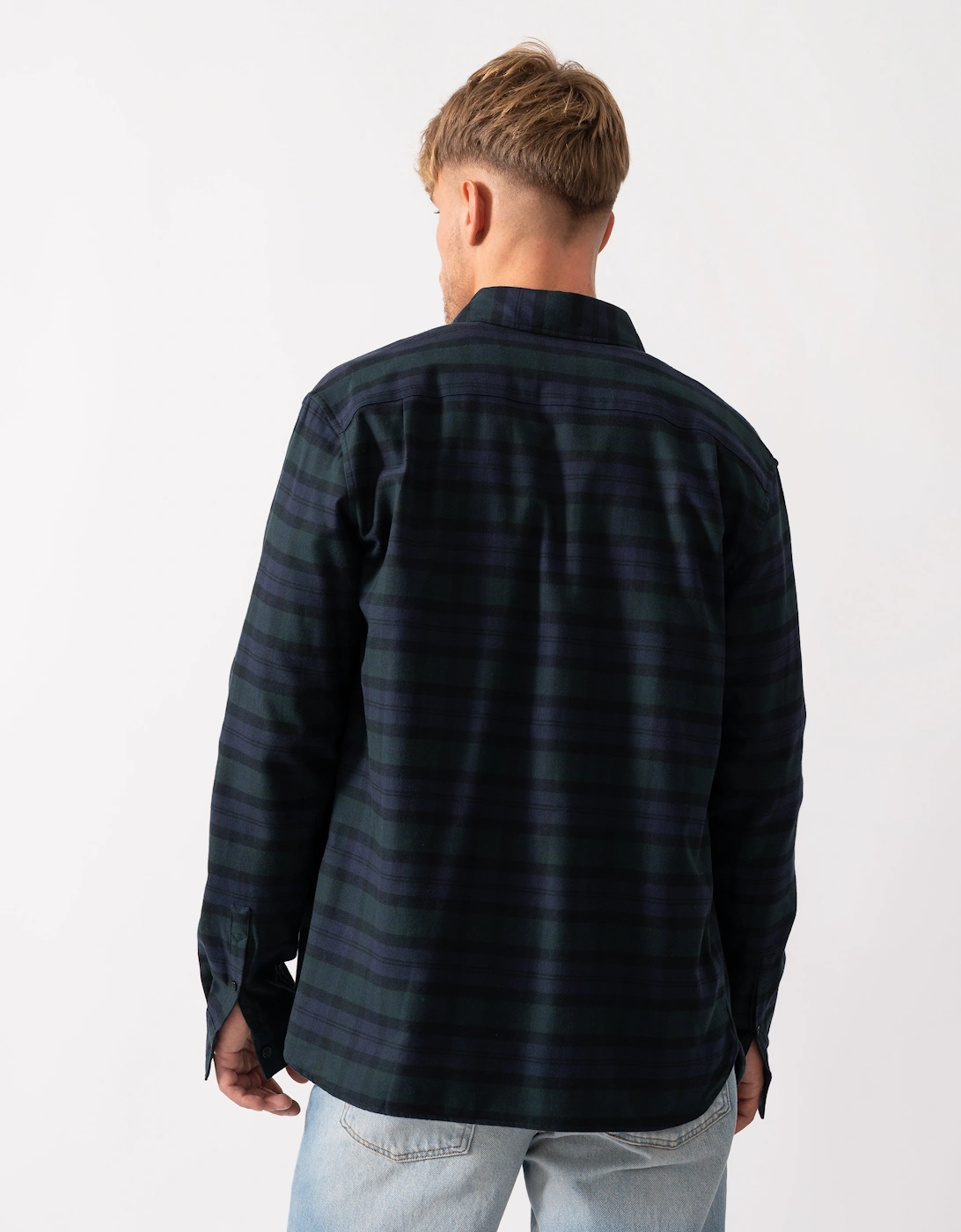 Mens Blackwatch Tartan Brushed Twill Shirt - Blackwatch Tartan 37A