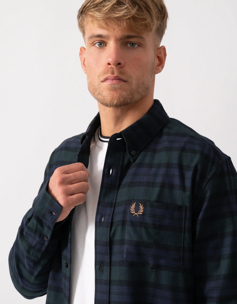 Mens Blackwatch Tartan Brushed Twill Shirt - Blackwatch Tartan 37A