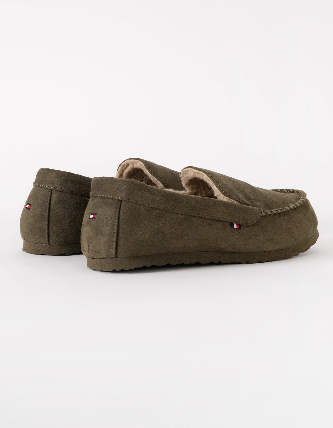 Suede Hilfiger Mens Driver House Shoes - Army Green