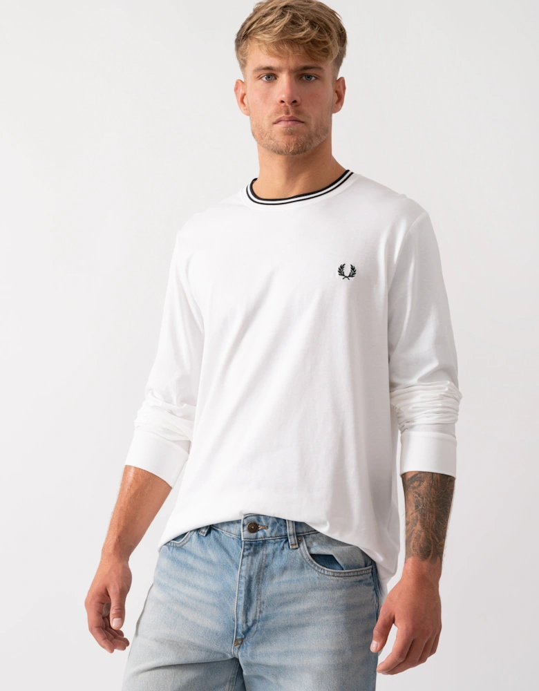 Mens Twin Tipped Long Sleeve T-Shirt - White 100