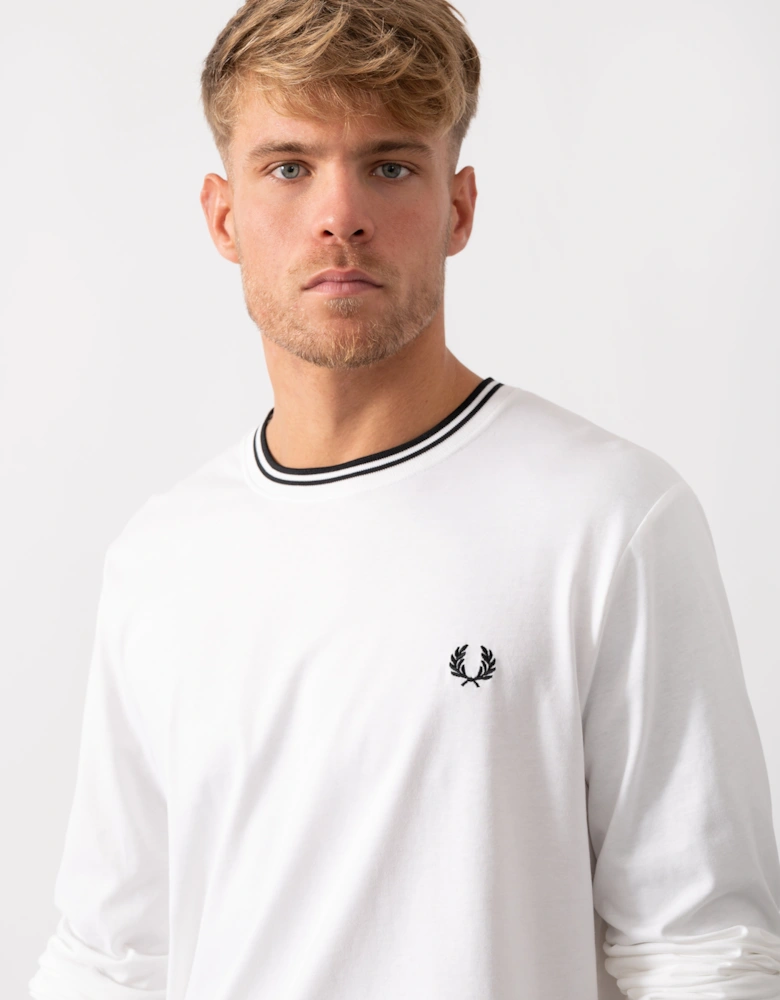 Mens Twin Tipped Long Sleeve T-Shirt - White 100