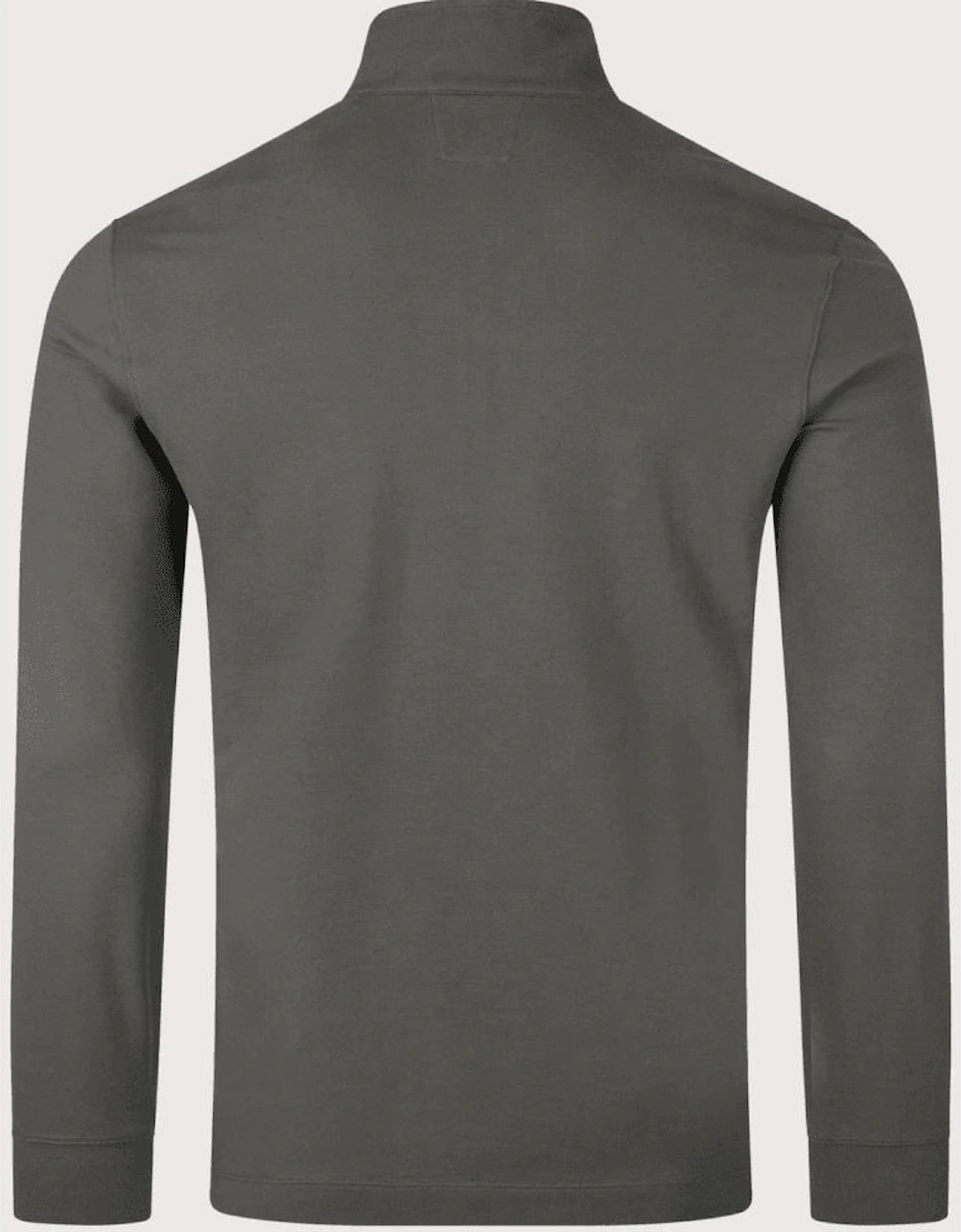 Long Sleeve Pique Quarter Zip Grey Polo