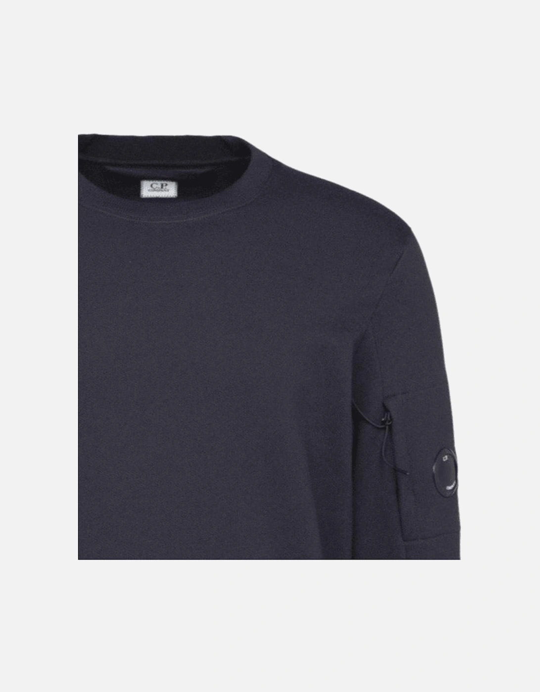 Cotton Lens Logo Crew Neck Navy Sweatshirt