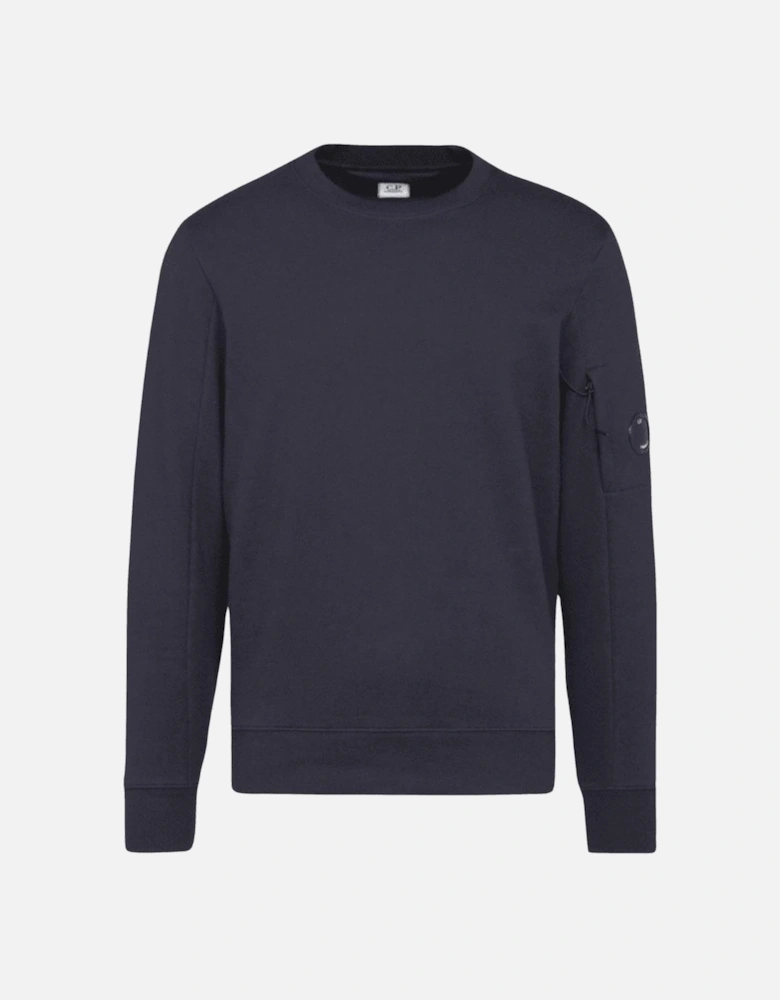 Cotton Lens Logo Crew Neck Navy Sweatshirt
