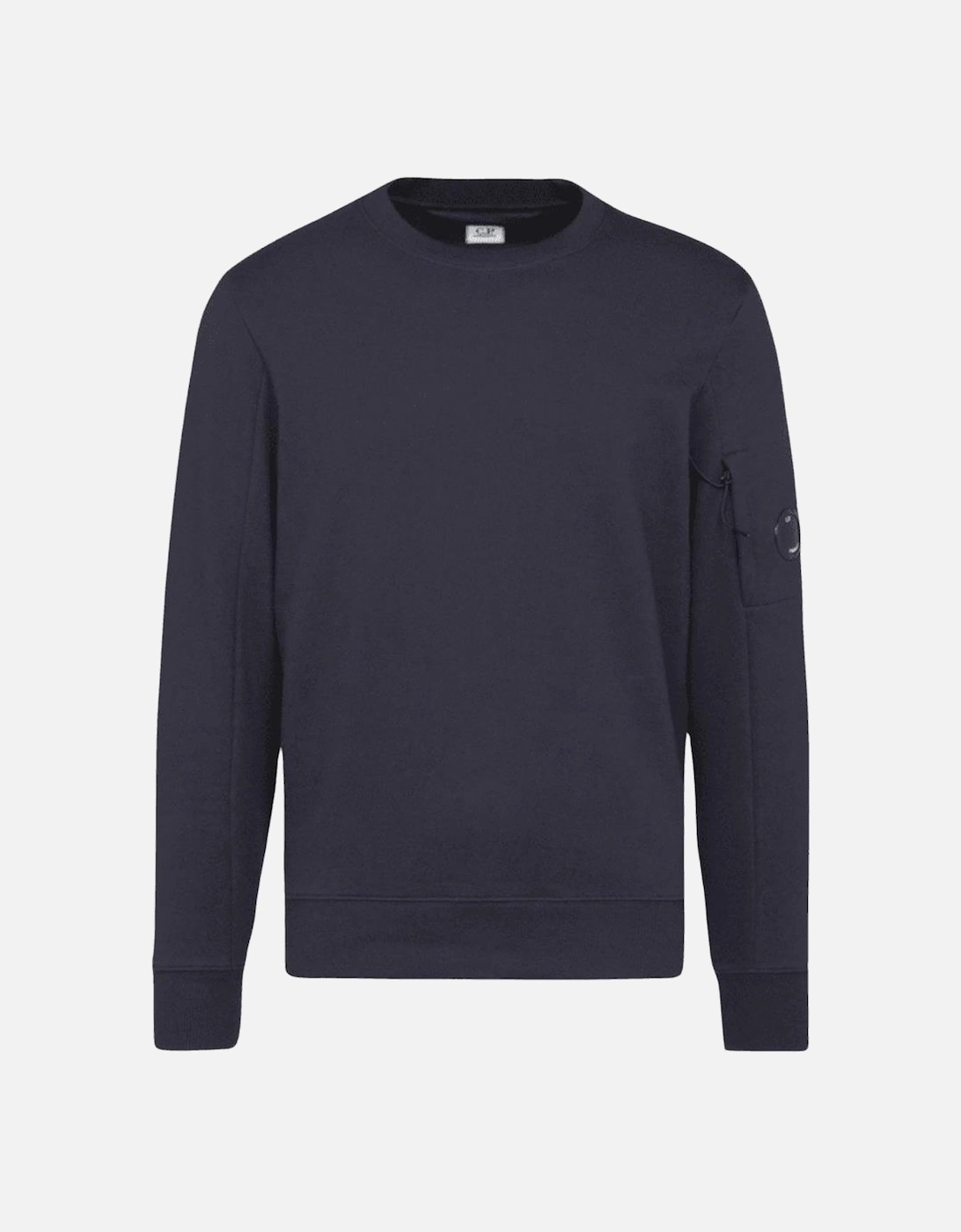 Cotton Lens Logo Crew Neck Navy Sweatshirt, 4 of 3