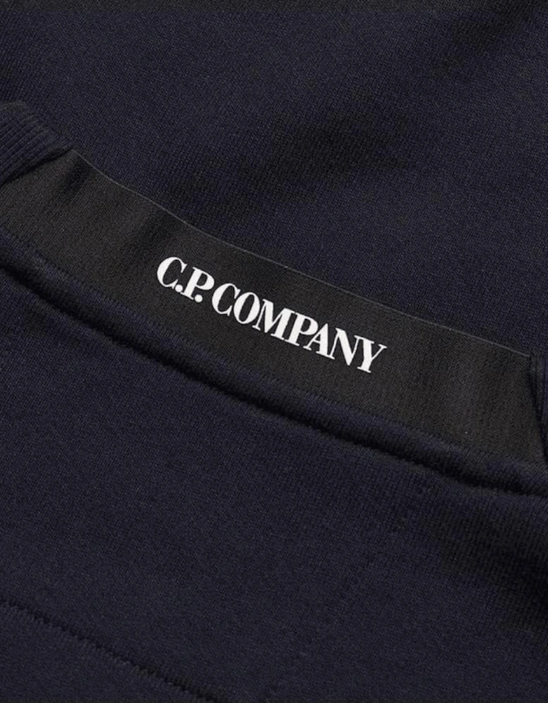 Cotton Lens Logo Crew Neck Navy Sweatshirt