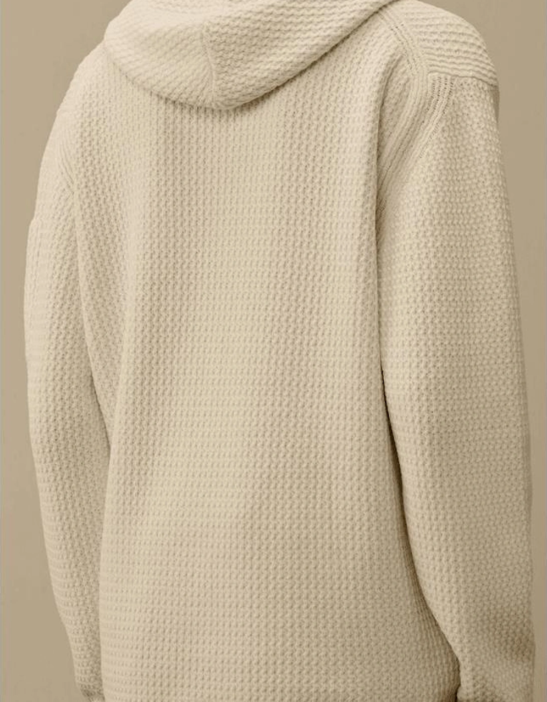 Chenille Cotton Textured White Hoodie
