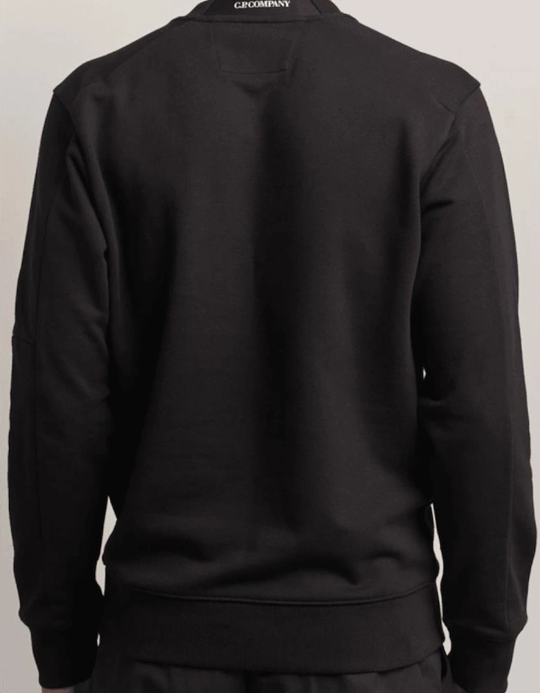 Cotton Lens Logo Crew Neck Black Sweatshirt