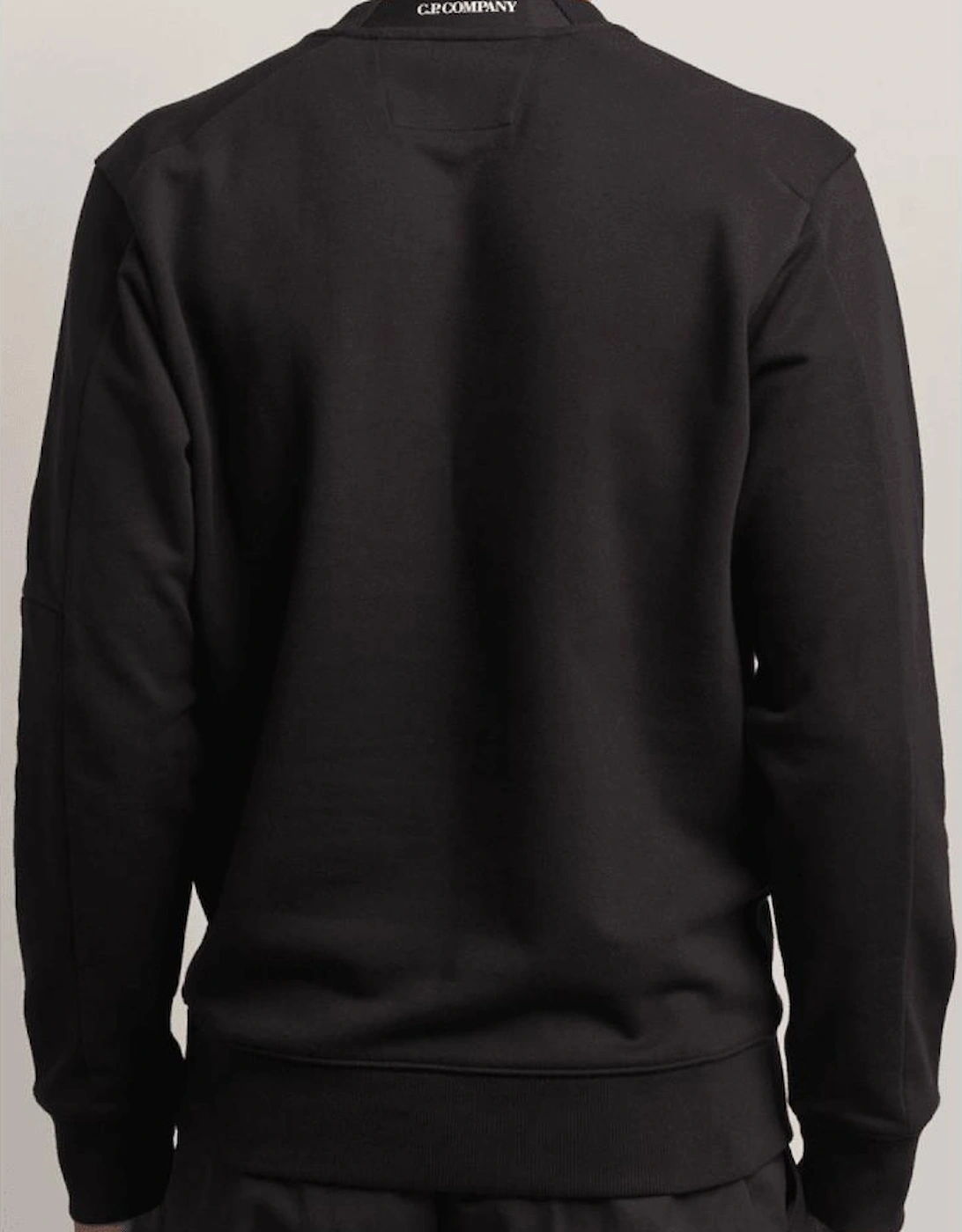 Cotton Lens Logo Crew Neck Black Sweatshirt