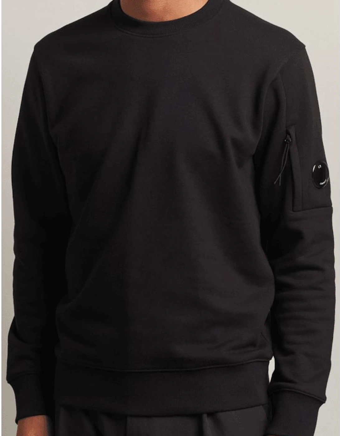 Cotton Lens Logo Crew Neck Black Sweatshirt