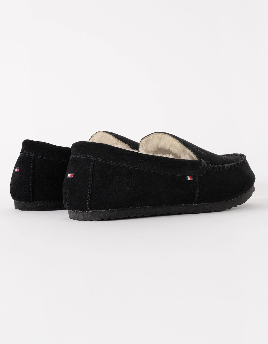 Suede Shirling Hilfiger Mens House Slippers - Black