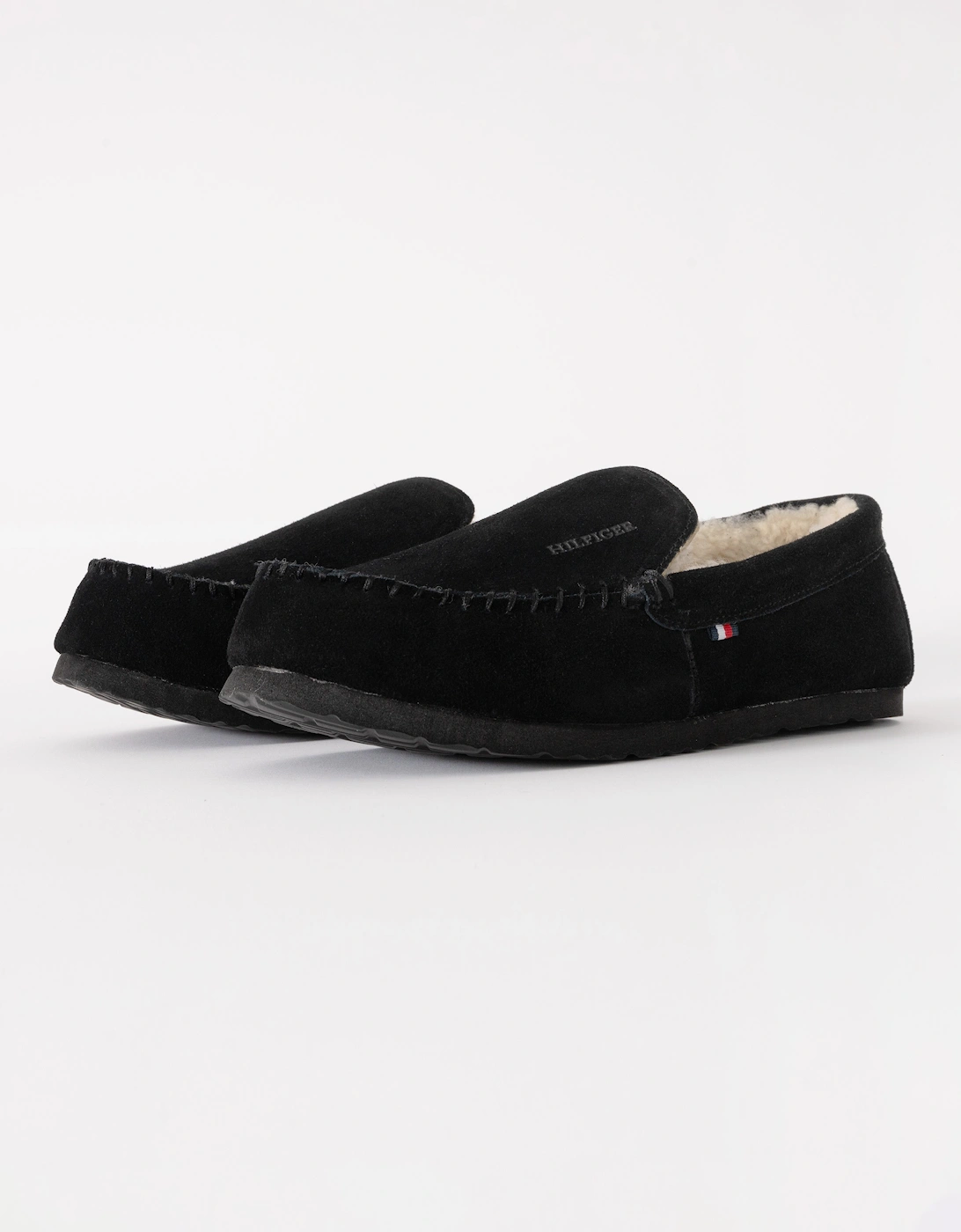 Suede Shirling Hilfiger Mens House Slippers - Black, 7 of 6