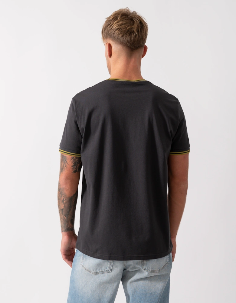 Mens Twin Tipped T-Shirt  - Anchor Grey/Tennis Ball Yellow 58A