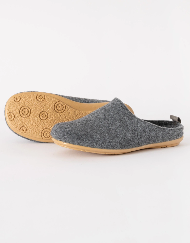 Snippy Womens Felt Slippers - Grey Wheat
