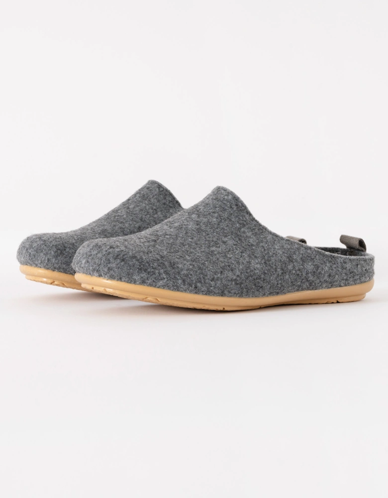Snippy Womens Felt Slippers - Grey Wheat