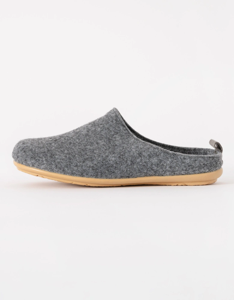 Snippy Womens Felt Slippers - Grey Wheat