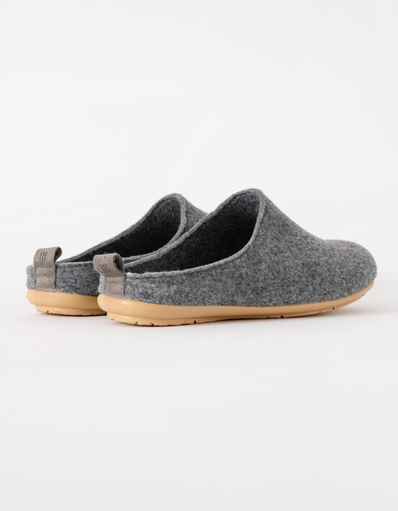 Snippy Womens Felt Slippers - Grey Wheat