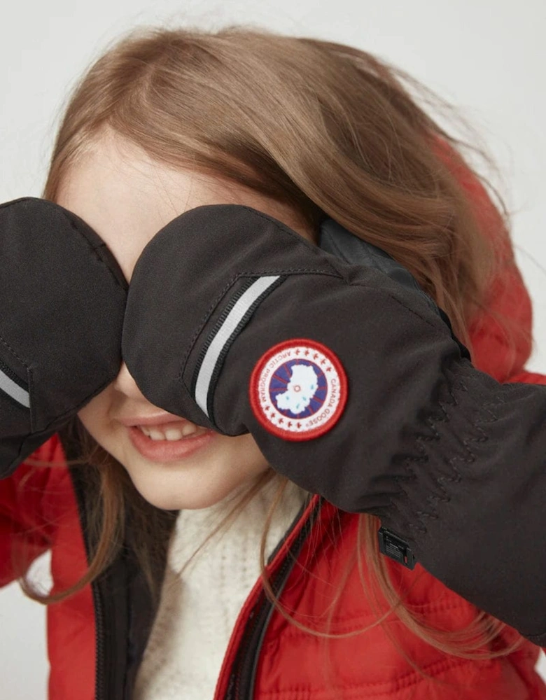 Kids Arctic Down Mittens in Black