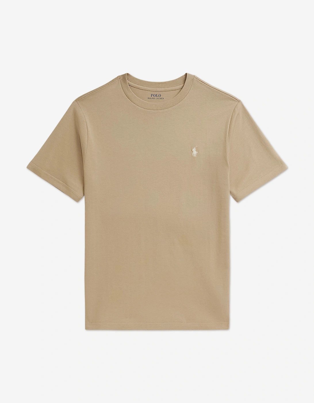 Ralph Lauren Boys Cream 'S Jersey Logo T-Shirt In Beige - : Size 8 Yrs S Kids