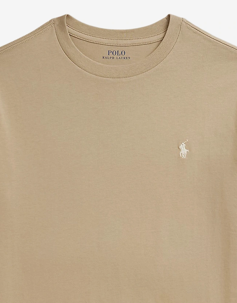 Boys Jersey Logo T-Shirt in Beige