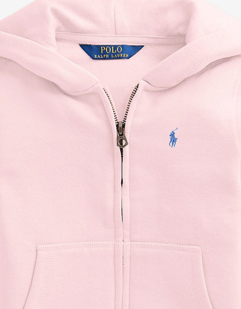 Girls Logo Zip Up Top in Pink