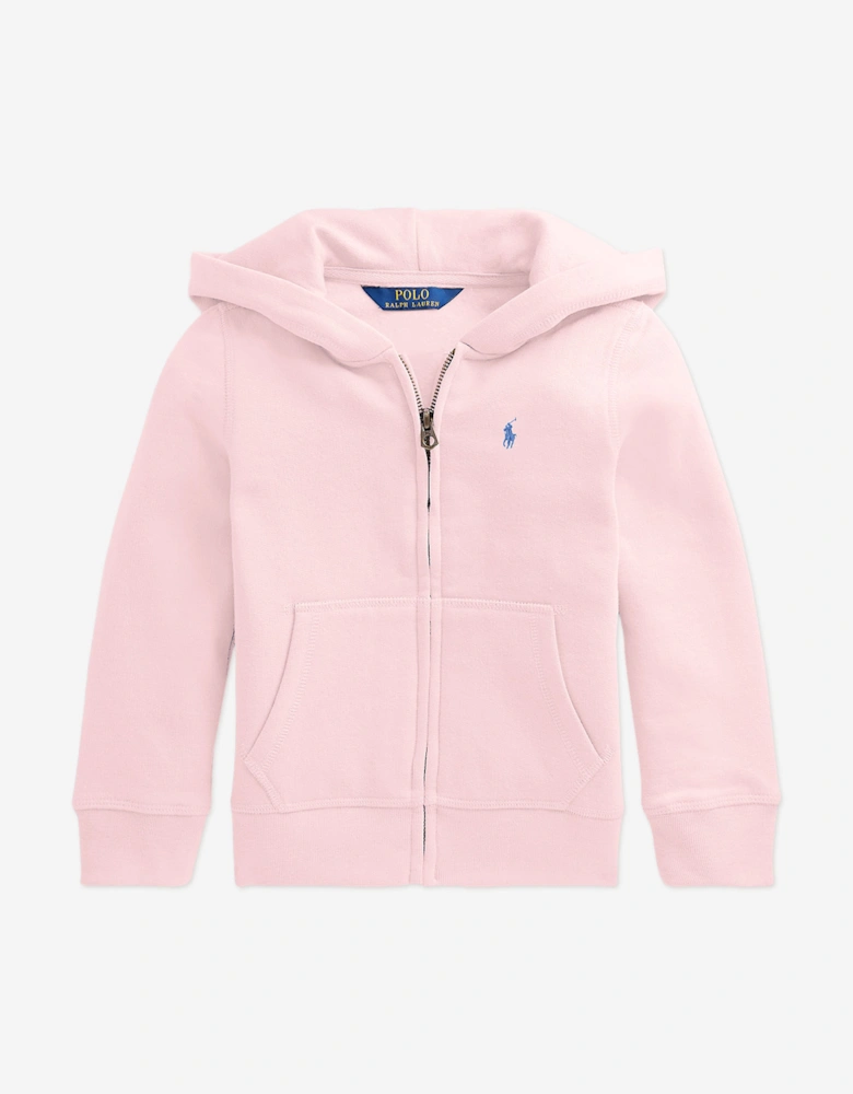 Girls Logo Zip Up Top in Pink