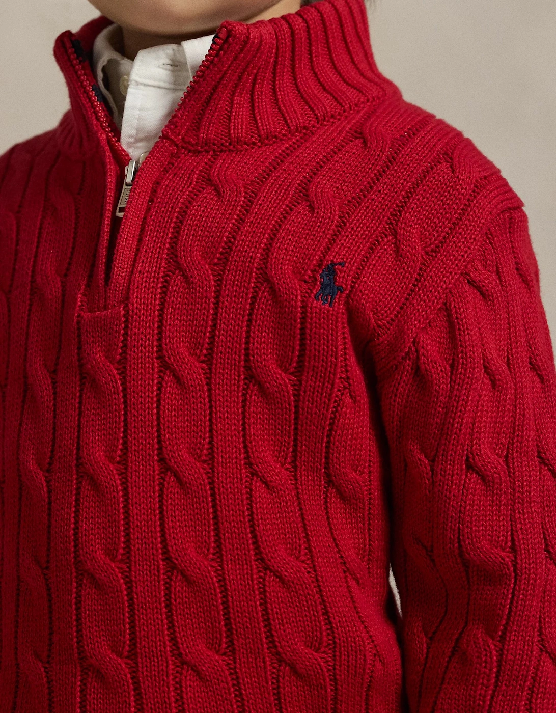 Boys Half Zip Jumper in Red