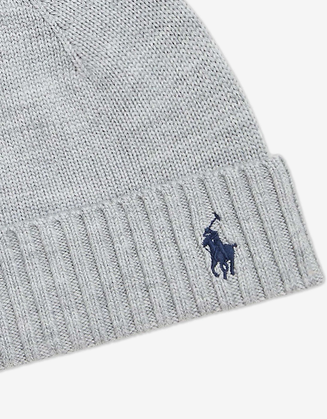 Boys Merino Wool Beanie Hat in Grey