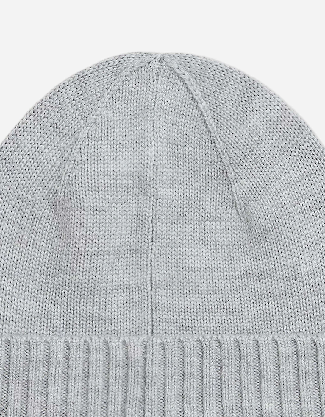 Boys Merino Wool Beanie Hat in Grey