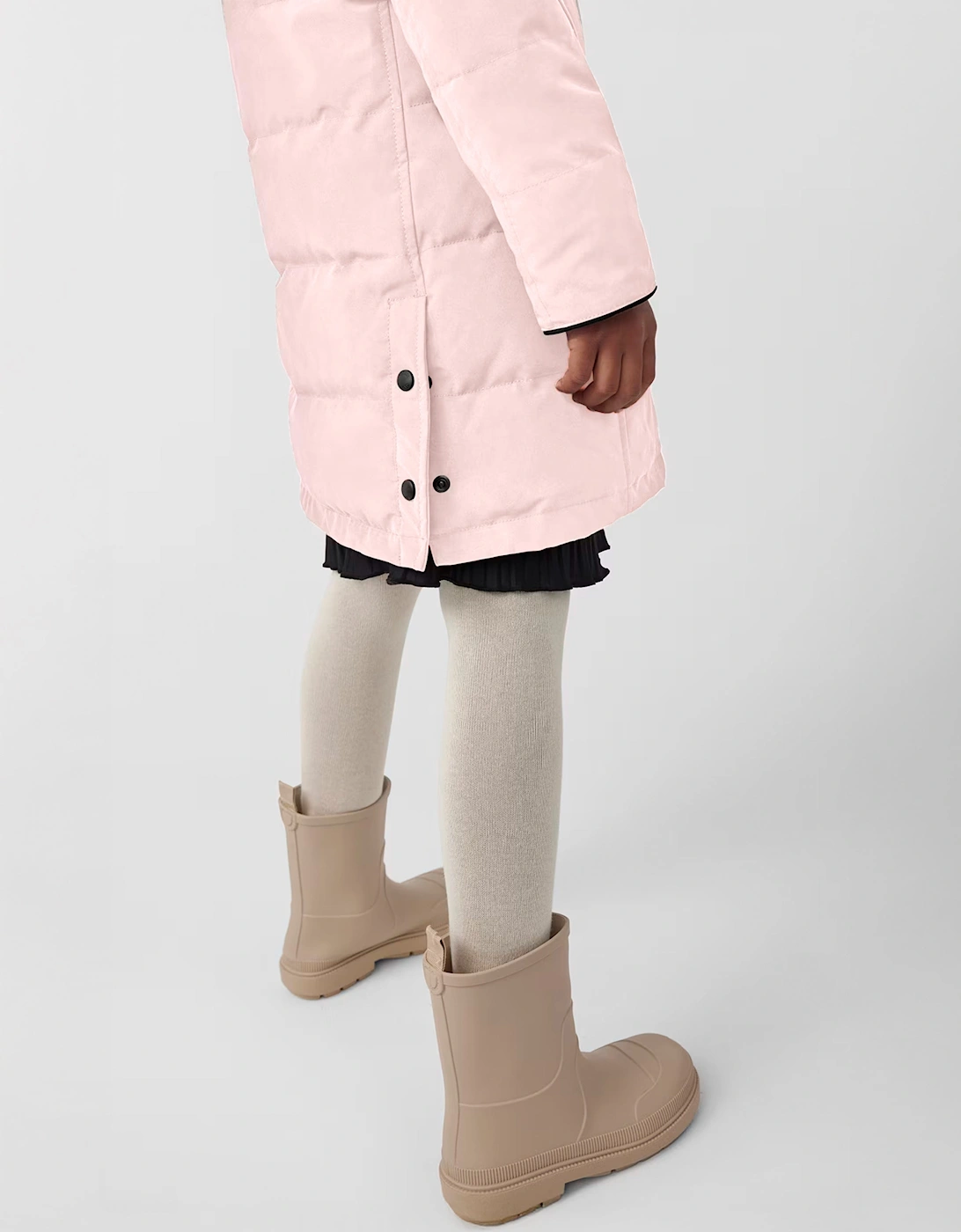 Girls Down Padded Juniper Parka Coat in Pink