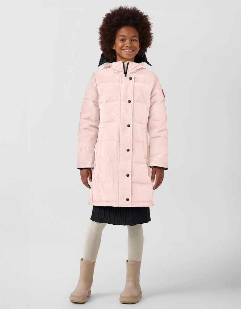Girls Down Padded Juniper Parka Coat in Pink